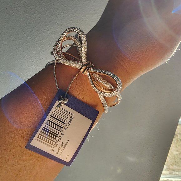 Swarovski Rose Gold and Silver Bow Bracelet - Picture 2 of 3